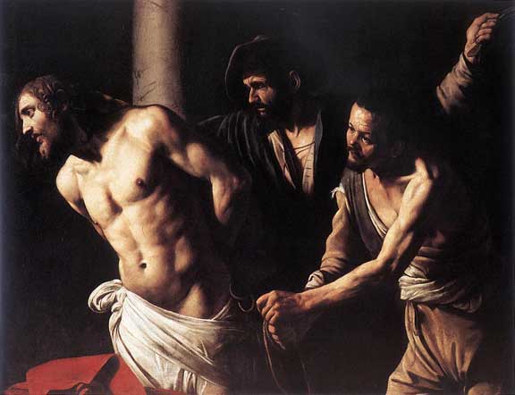 Flagellation de Jésus ; peint par Le Caravage flagellation caravagio